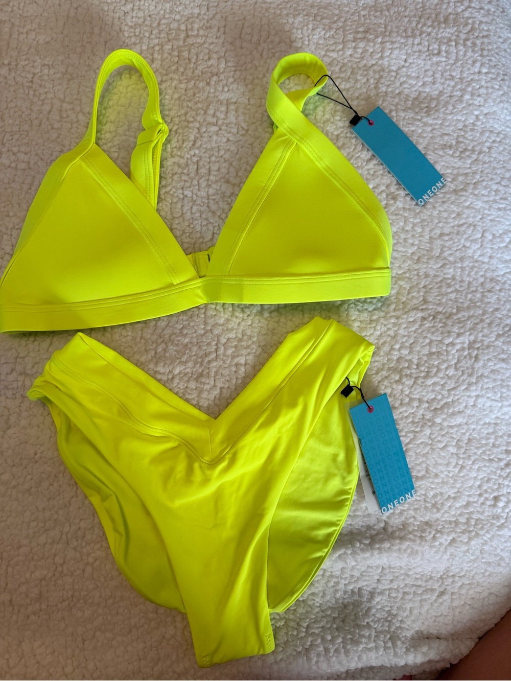 ONEONE Neon Yellow Triangle Bikini Set